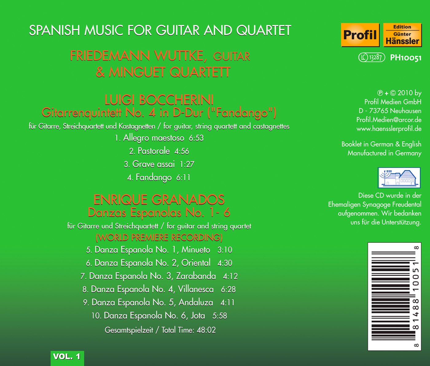 Spanish Music for Guitar and Quartet, Vol. 1