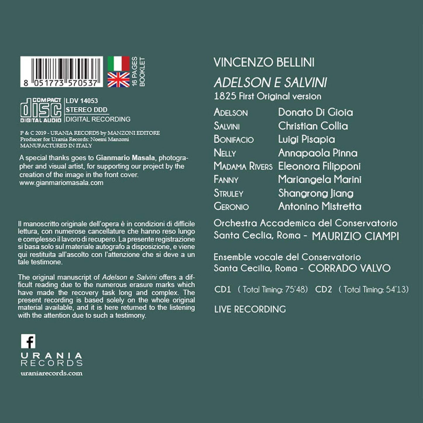 Bellini: Adelson e Salvini