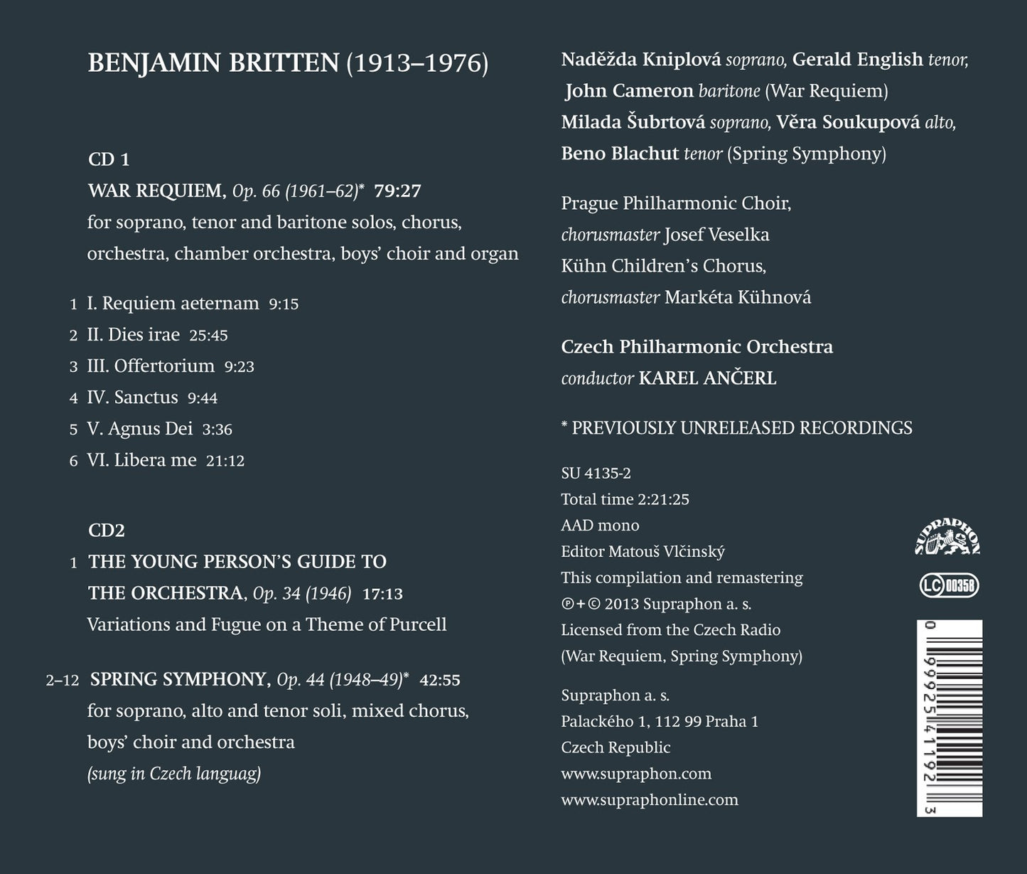 Britten: War Requiem - Spring Symphony