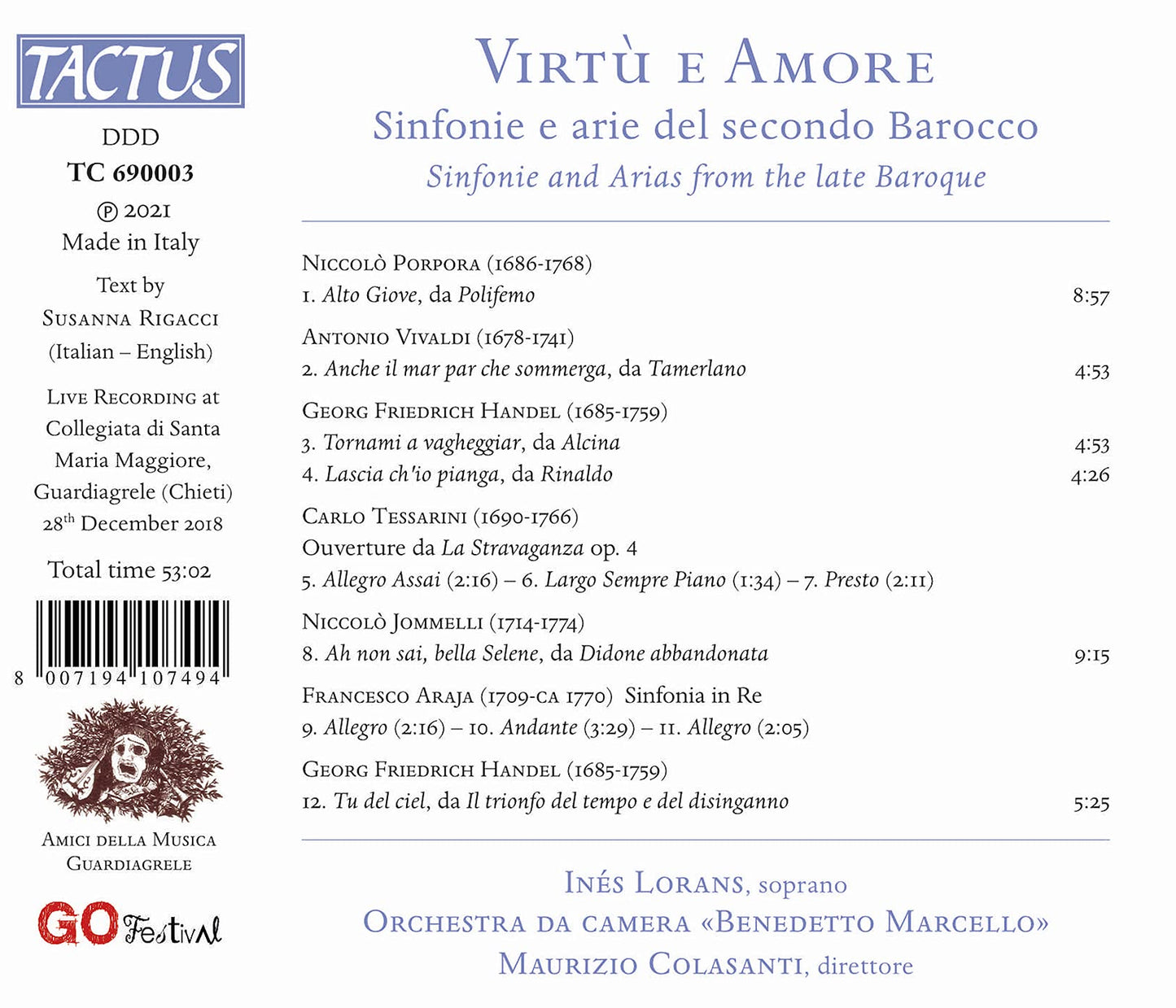 Virtù e Amore - Sinfonie e Arias del secondo Barocco