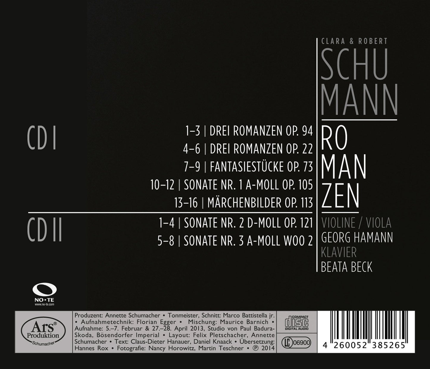 Clara & Robert Schumann: Romanzen