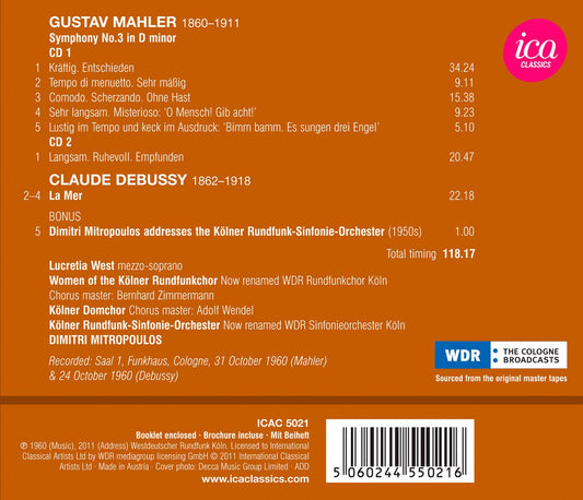 Mahler: Symphony No. 3 - Debussy: La mer