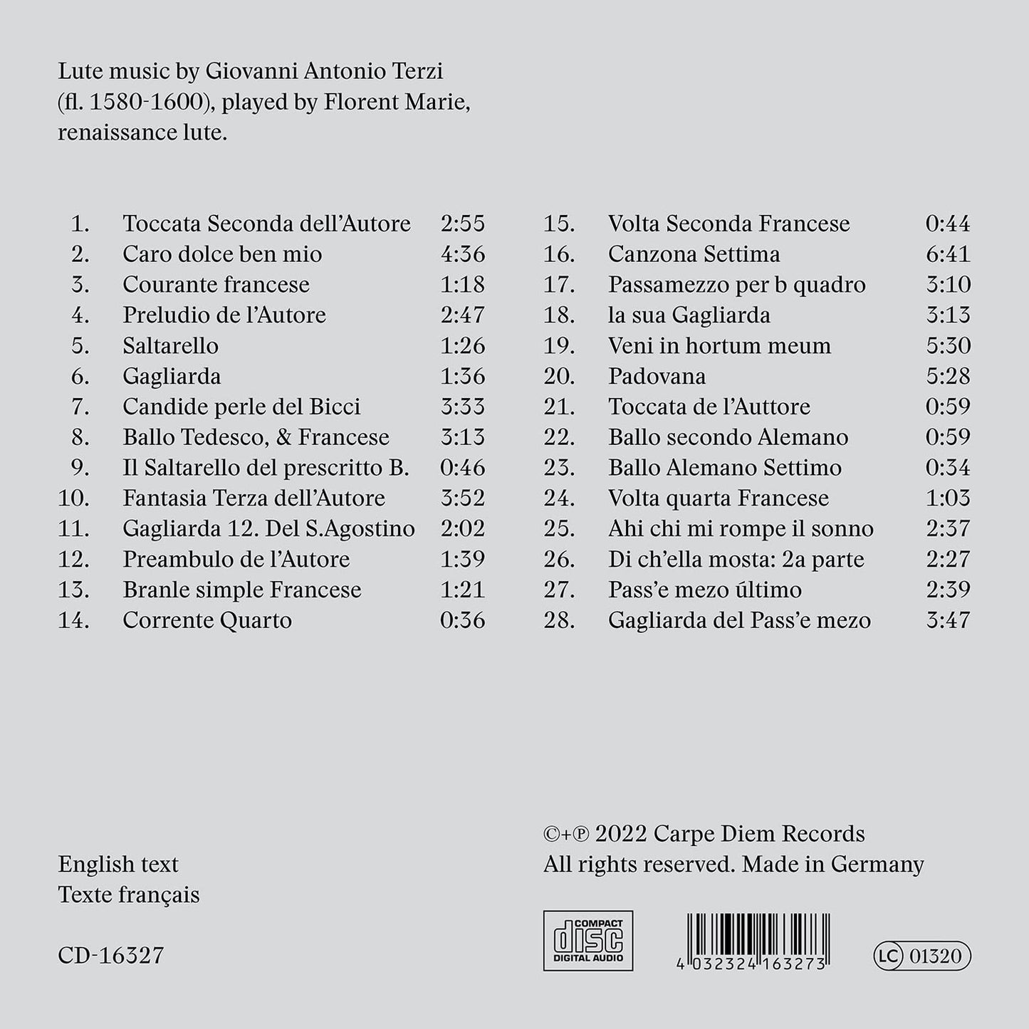 Terzi: Lute Music