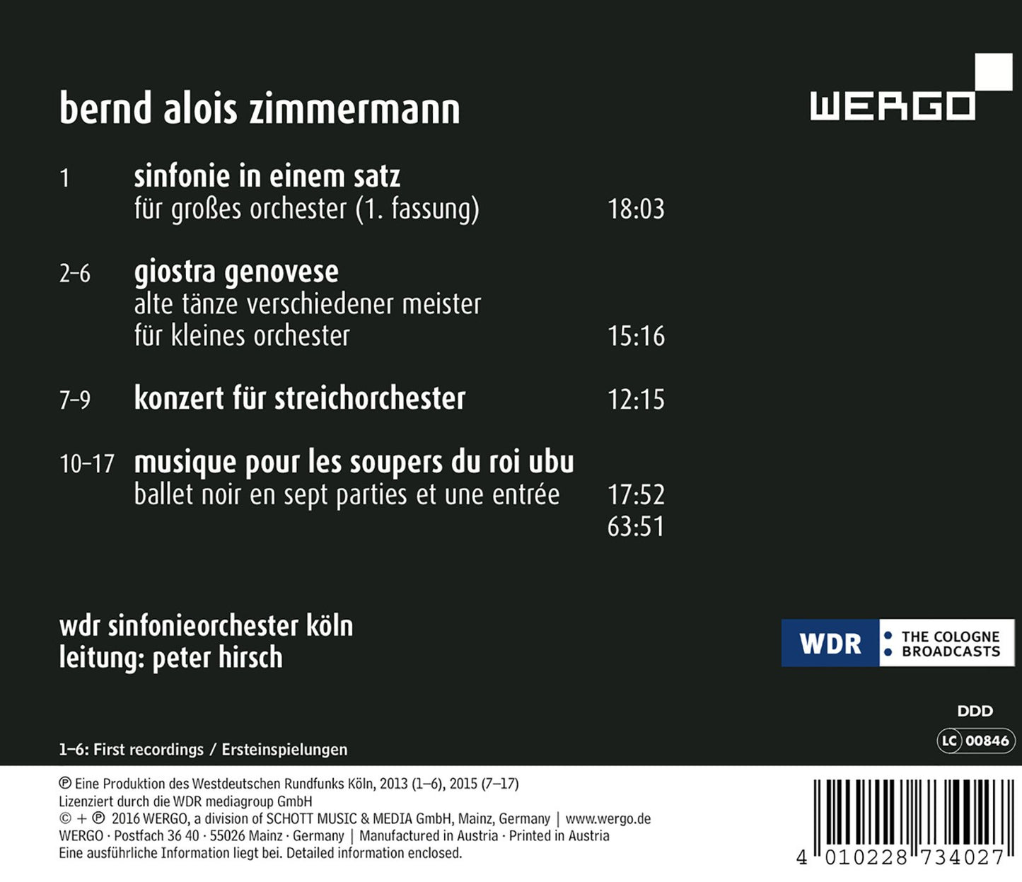 Zimmermann: Symphony in One Movement (1951 version) / Giostr