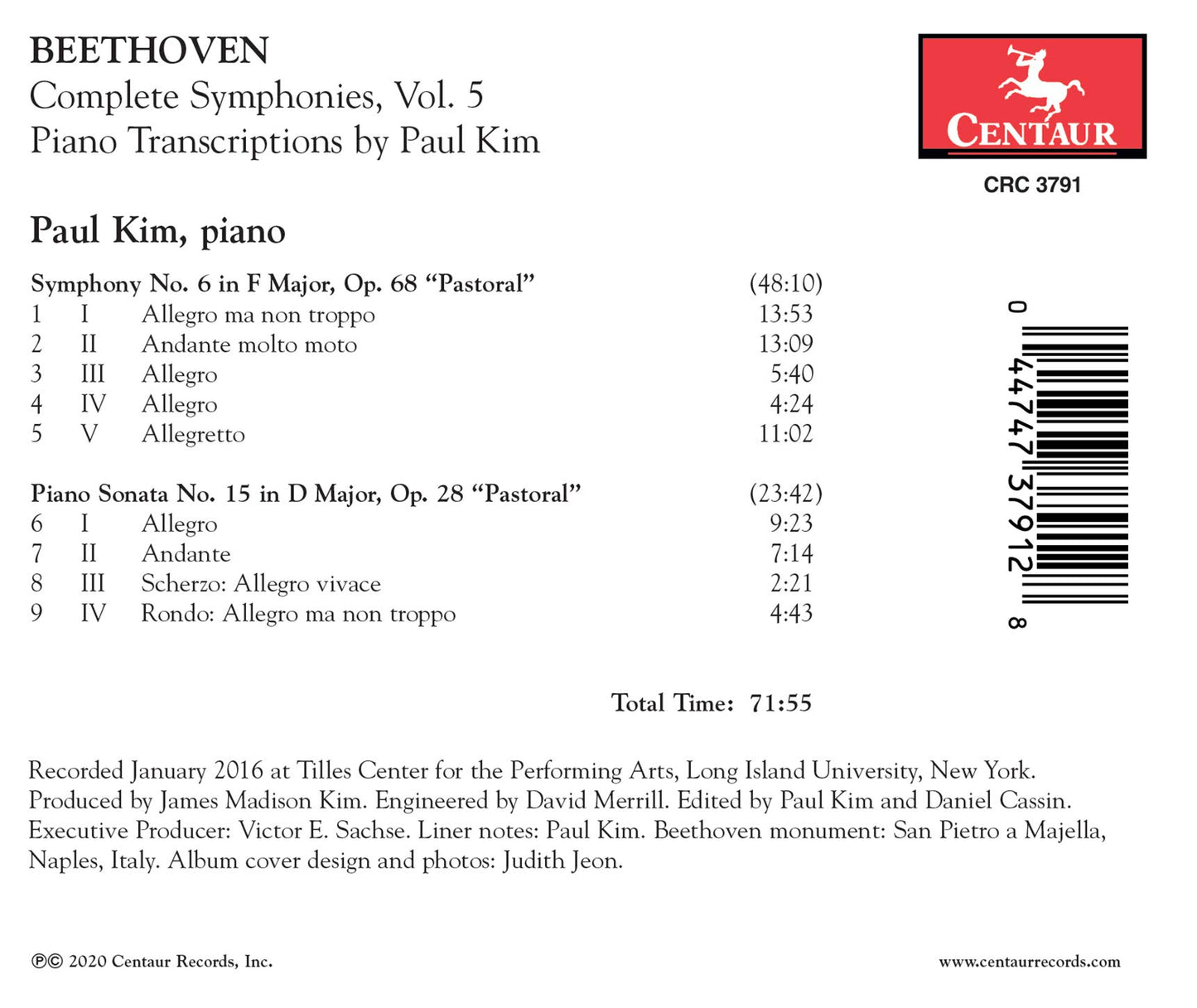 Beethoven: Complete Symphonies, Vol. 5 - Piano Transcription
