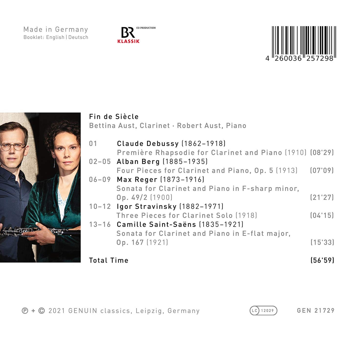 Fin de Siècle - Works by C. Debussy, A. Berg, M. Reger, I. S