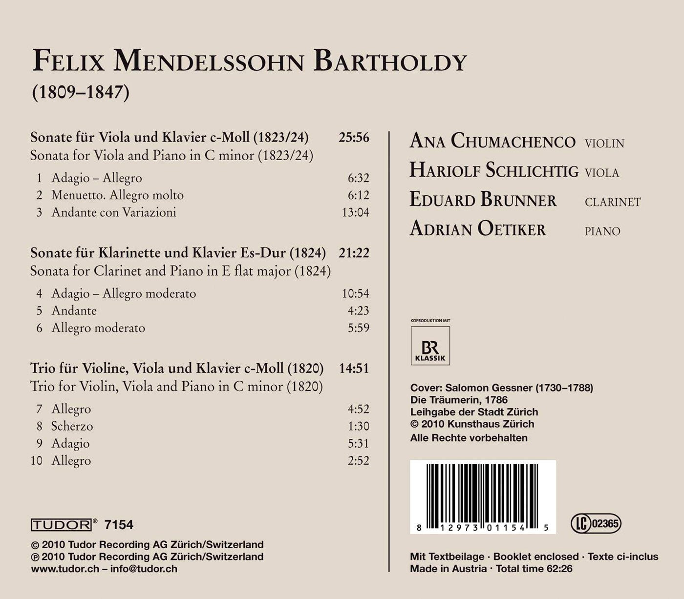 Mendelssohn: Trio for Violin, Viola and Piano - Sonatas for
