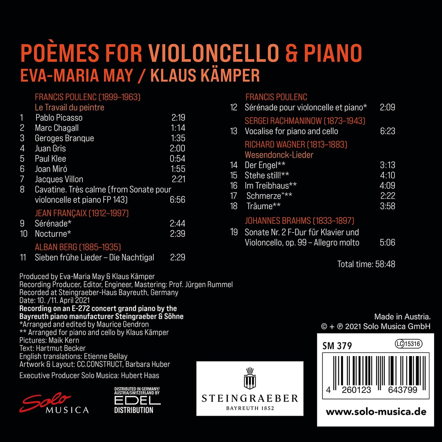 Poèmes for Violoncello & Piano