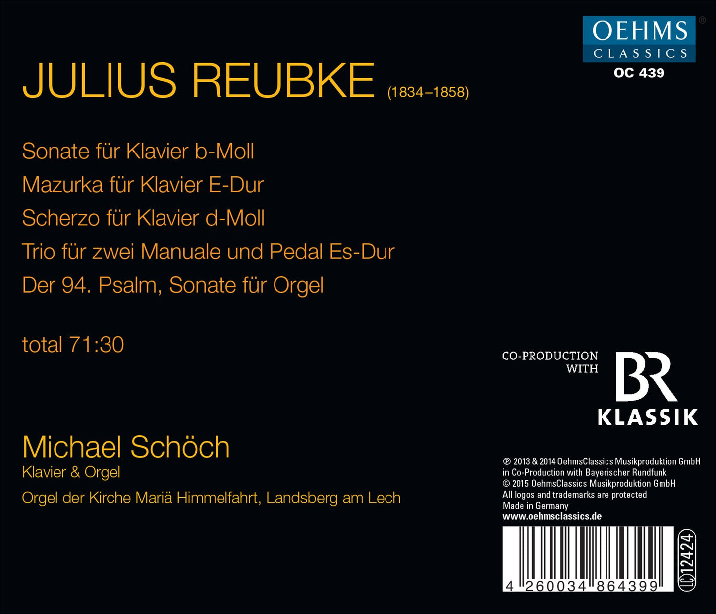 Reubke: Complete Works for Piano & Organ