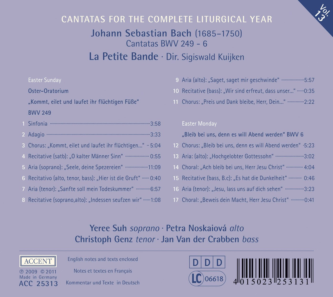 Bach: Cantatas for the Complete Ligurgical Year, Vol. 13