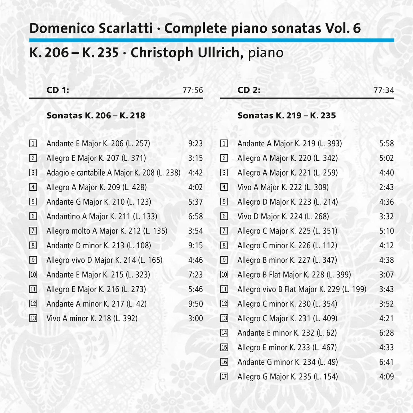 Scarlatti: Complete Piano Sonatas, Vol. 6