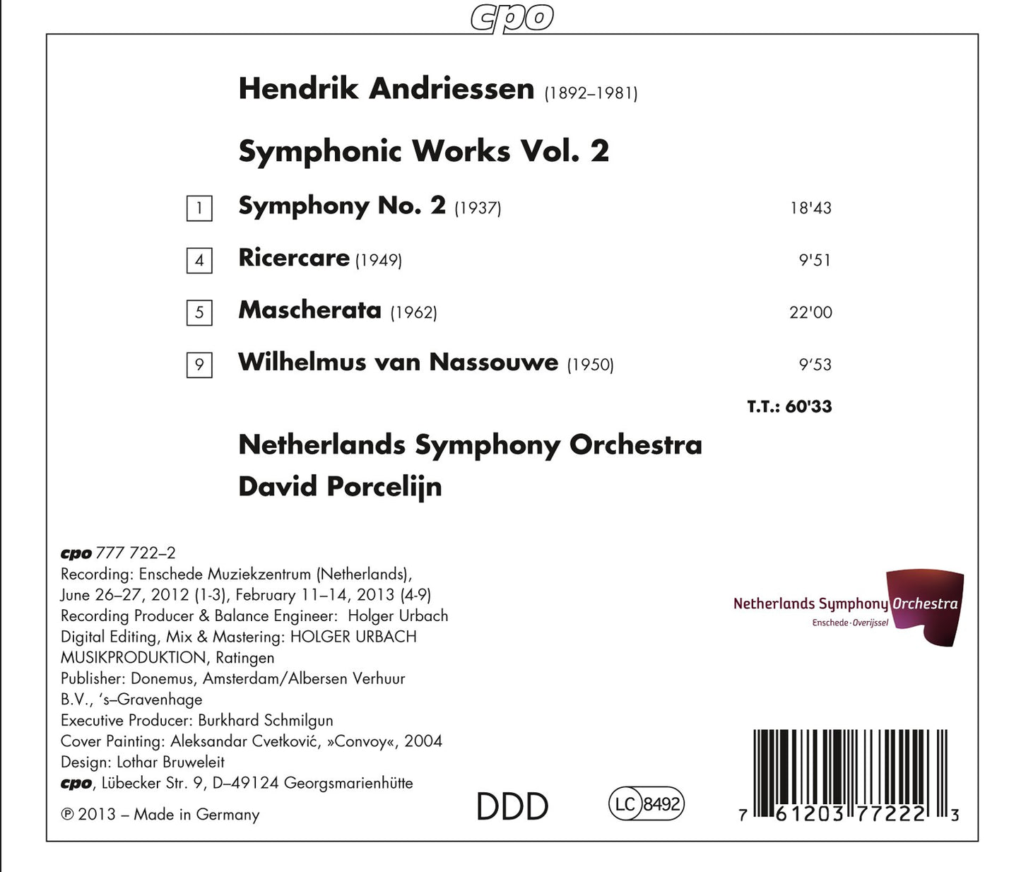 Hendrik Andriessen: Symphonic Works, Vol. 2