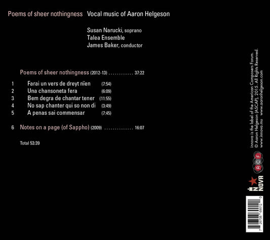 Aaron Helgeson: Poems of Sheer Nothingness