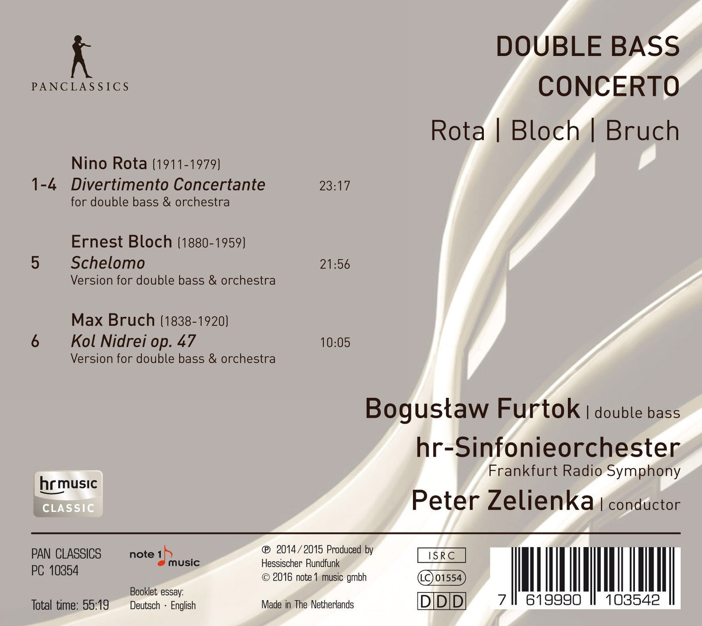 Rota, Bloch & Bruch: Music for Double Bass & Orchestra