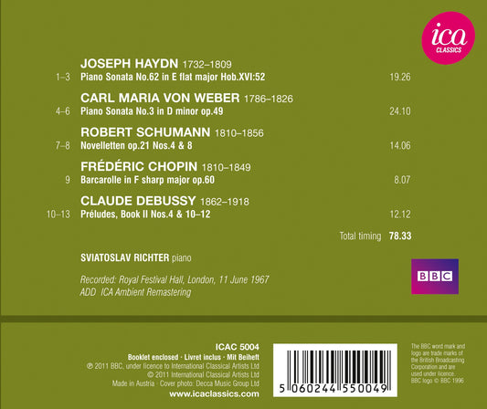 Haydn: Piano Sonata No. 62 - Weber: Piano Sonata No. 3