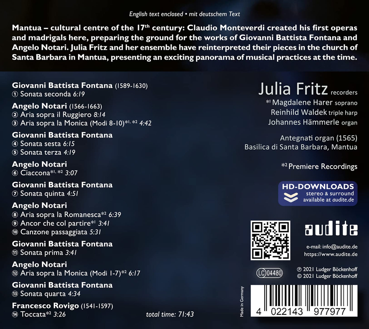 Early Baroque Music from the Basilica Palatina Mantova