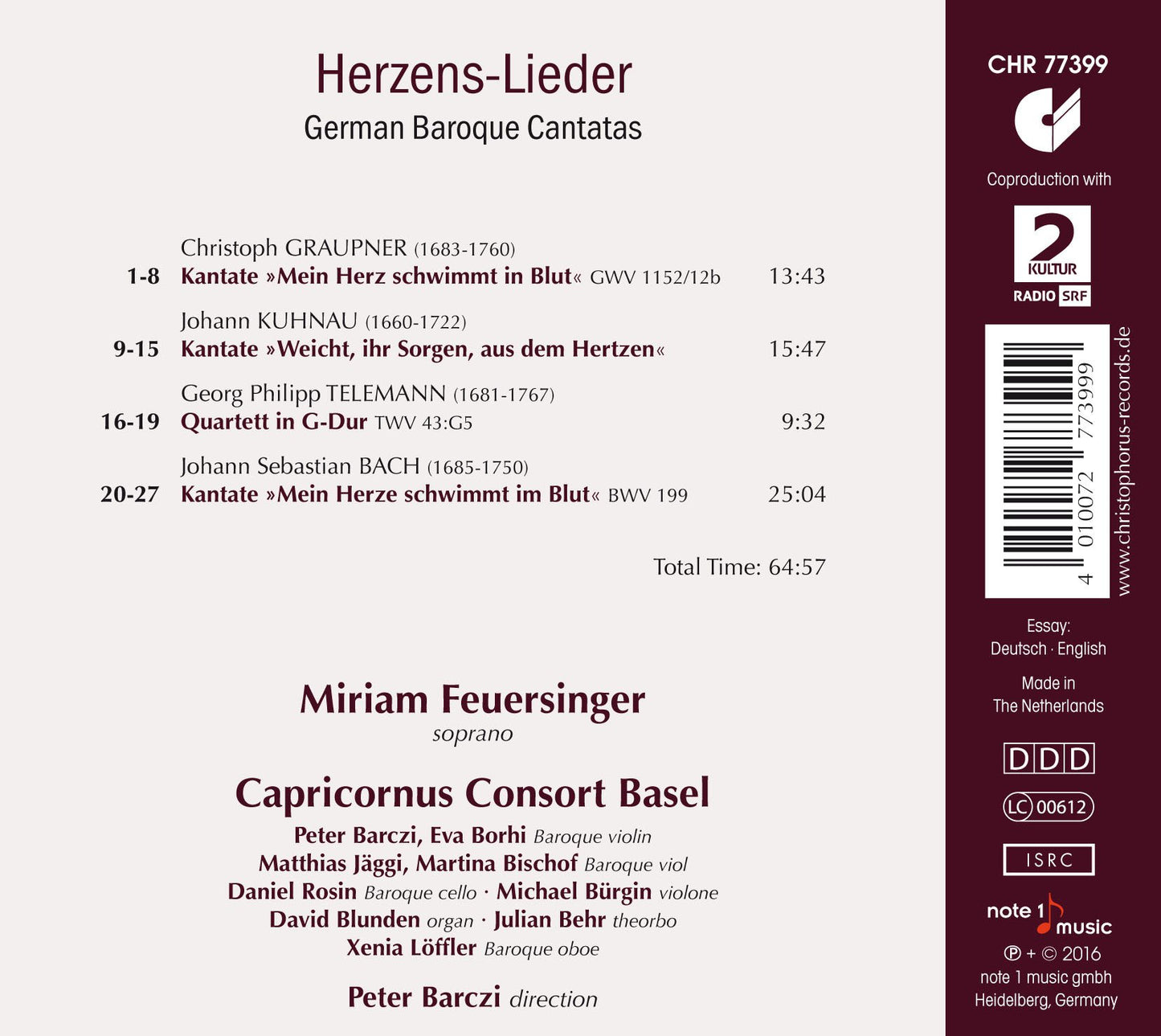 Herzens-Lieder: German Baroque Cantatas