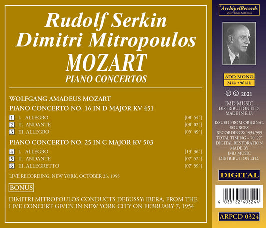 Mozart: Piano Concertos 16 and 25