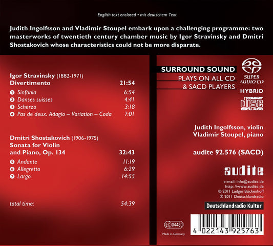 Stravinsky: Divertimento - Shostakovich: Violin Sonata