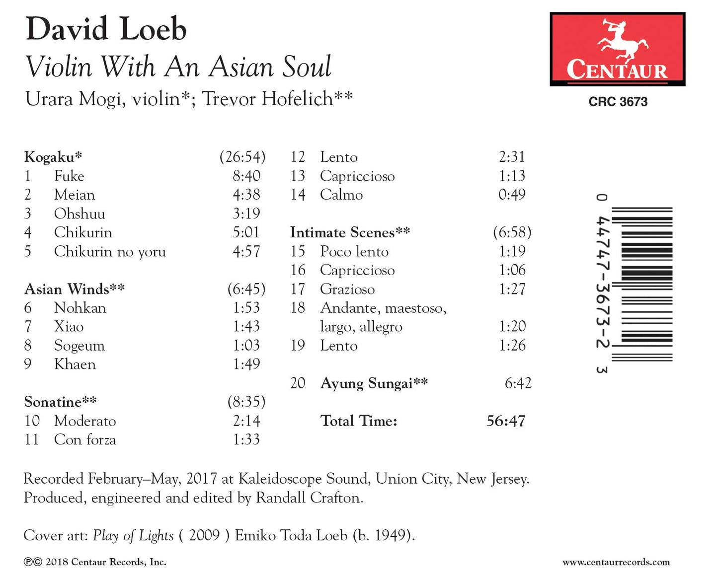 David Loeb: Violin with an Asian Soul