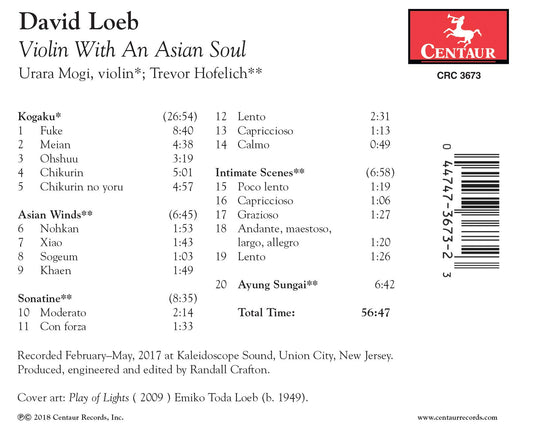 David Loeb: Violin with an Asian Soul