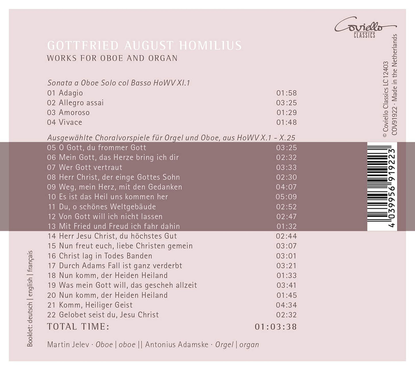 WORKS FOR OBOE & ORGAN