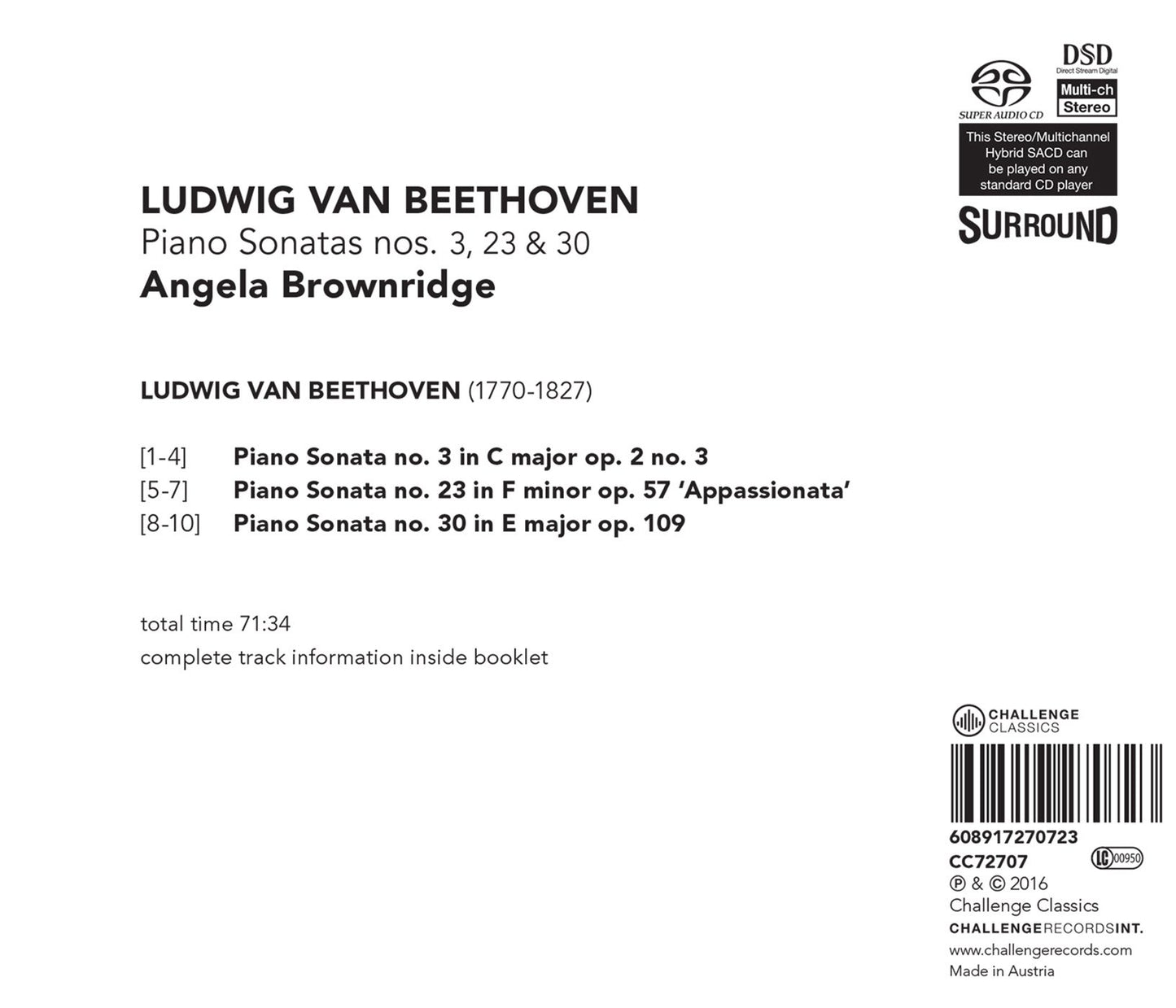 Ludwig van Beethoven: Piano Sonatas nos. 3, 23 & 30