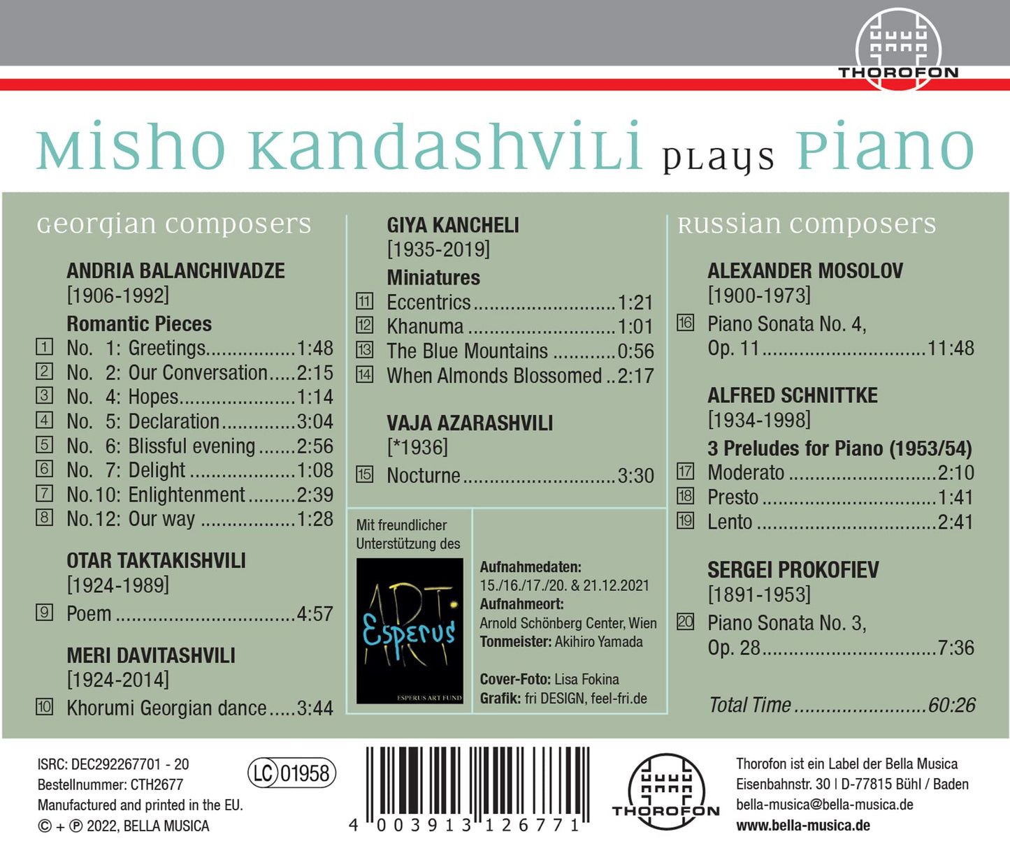 Misho Kandashvili Plays Prokofiev, Mosolov, Kancheli, & Bala