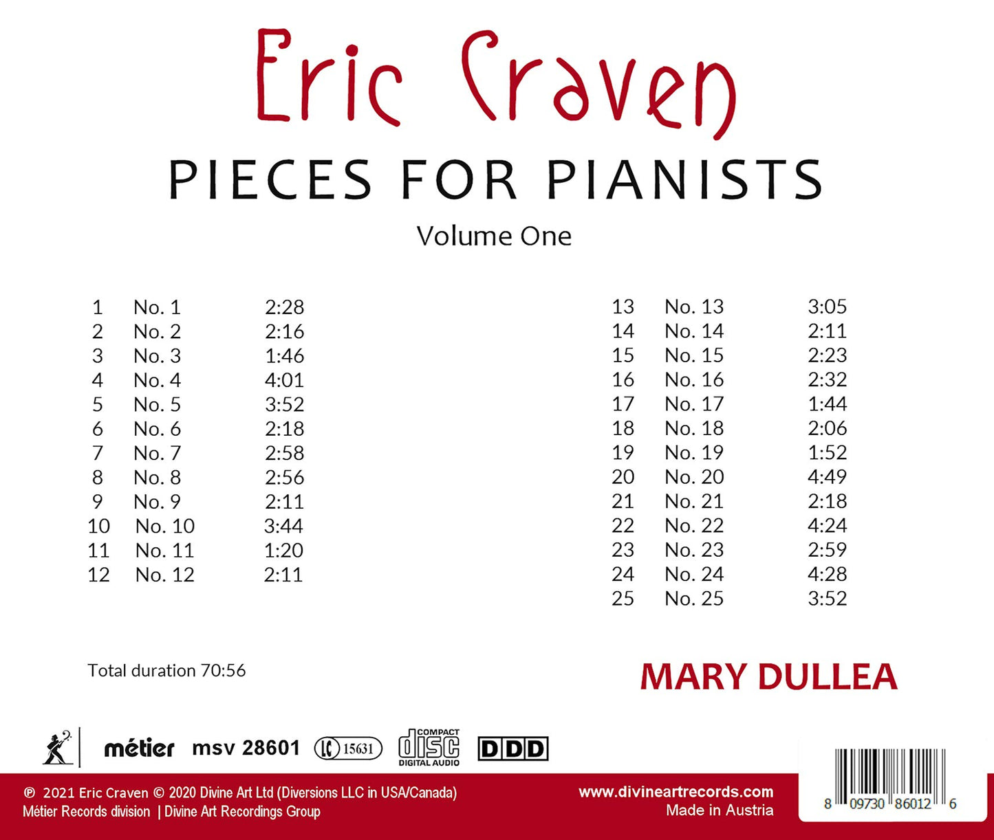 Craven: Pieces for Pianists, Vol. 1