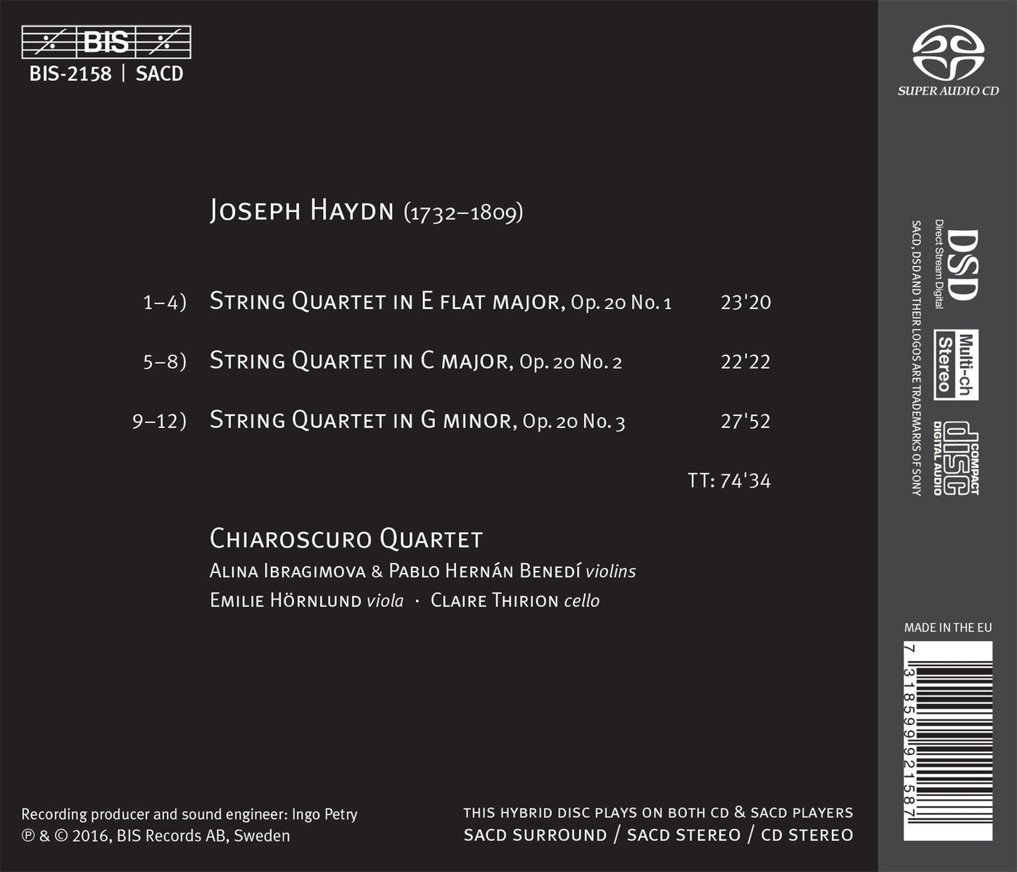 Haydn: String Quartets, Op. 20 Nos. 1-3