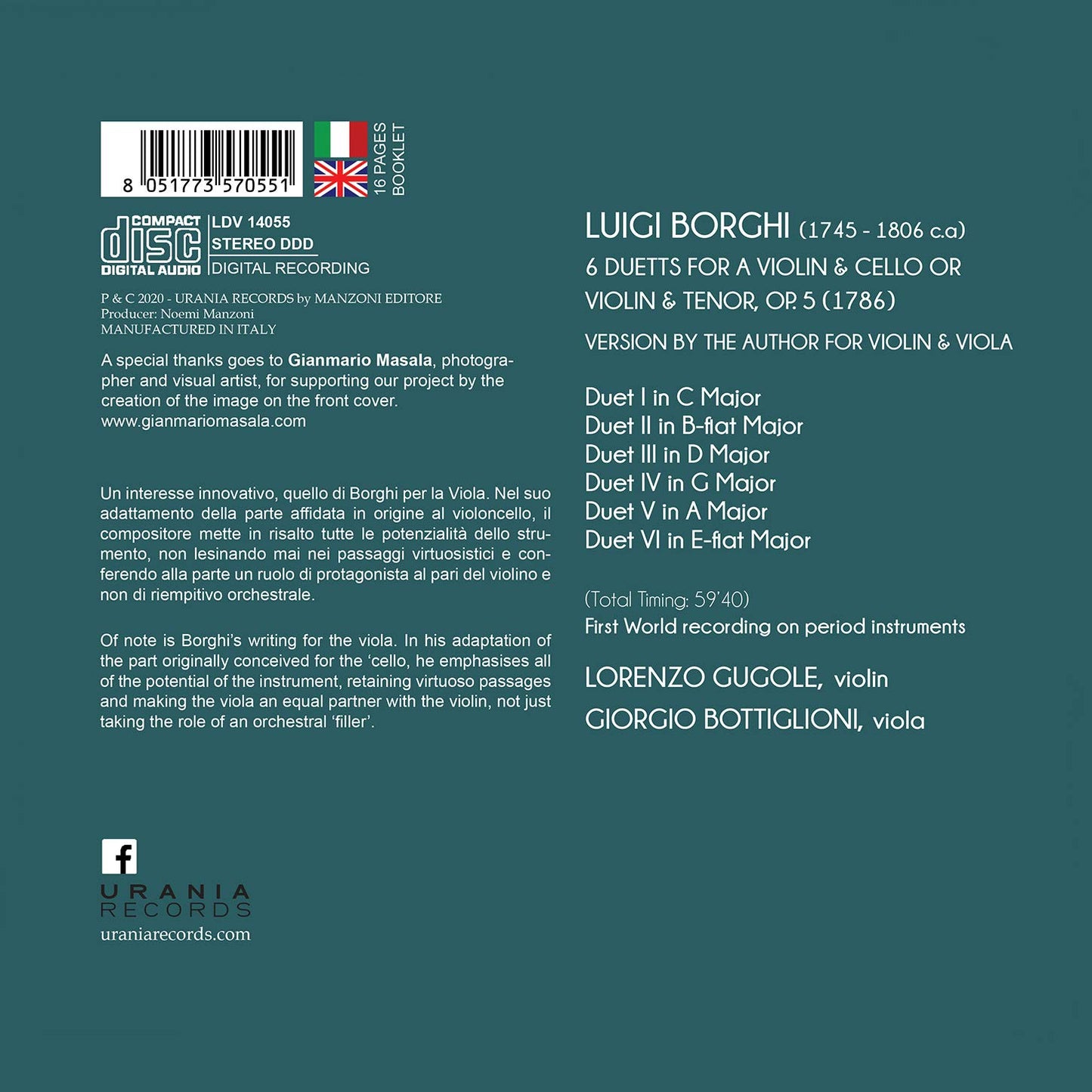 Borghi: 6 Duets, Op. 5
