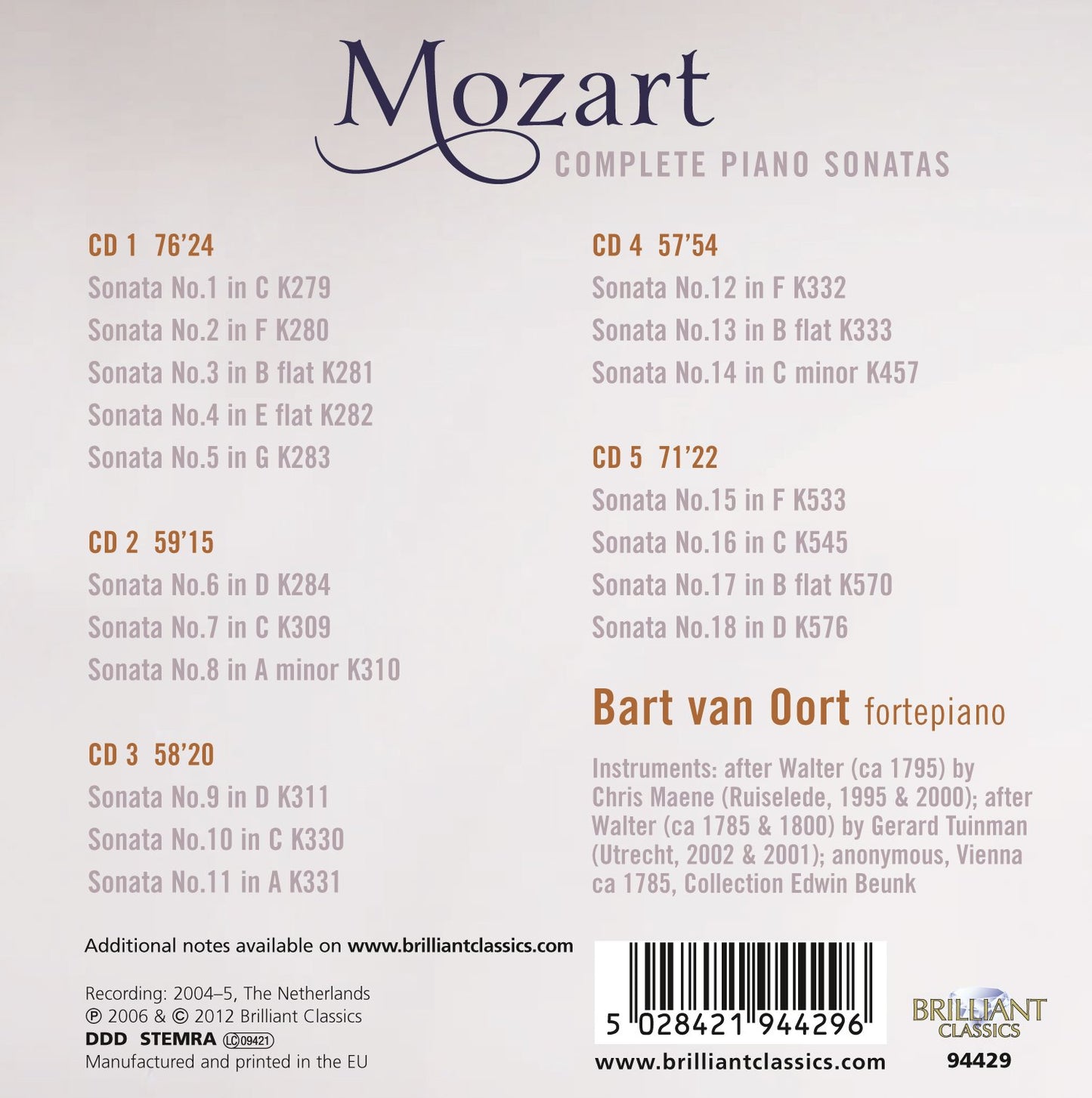 Mozart: Complete Piano Sonatas