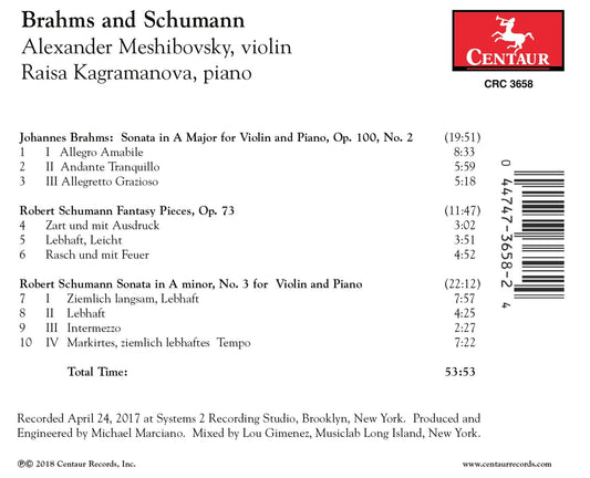 Brahms & Schumann: Violin Sonatas