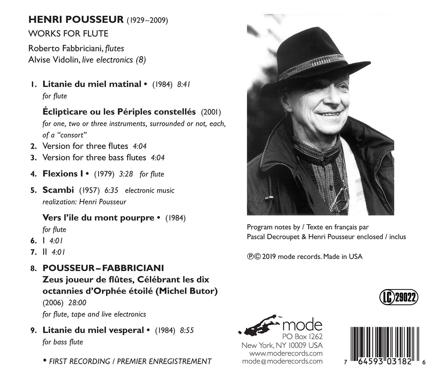 Pousseur: Works for Flute