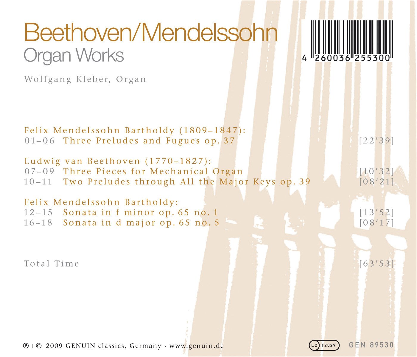 Beethoven, L. van / Mendelssohn, Felix: Organ Works