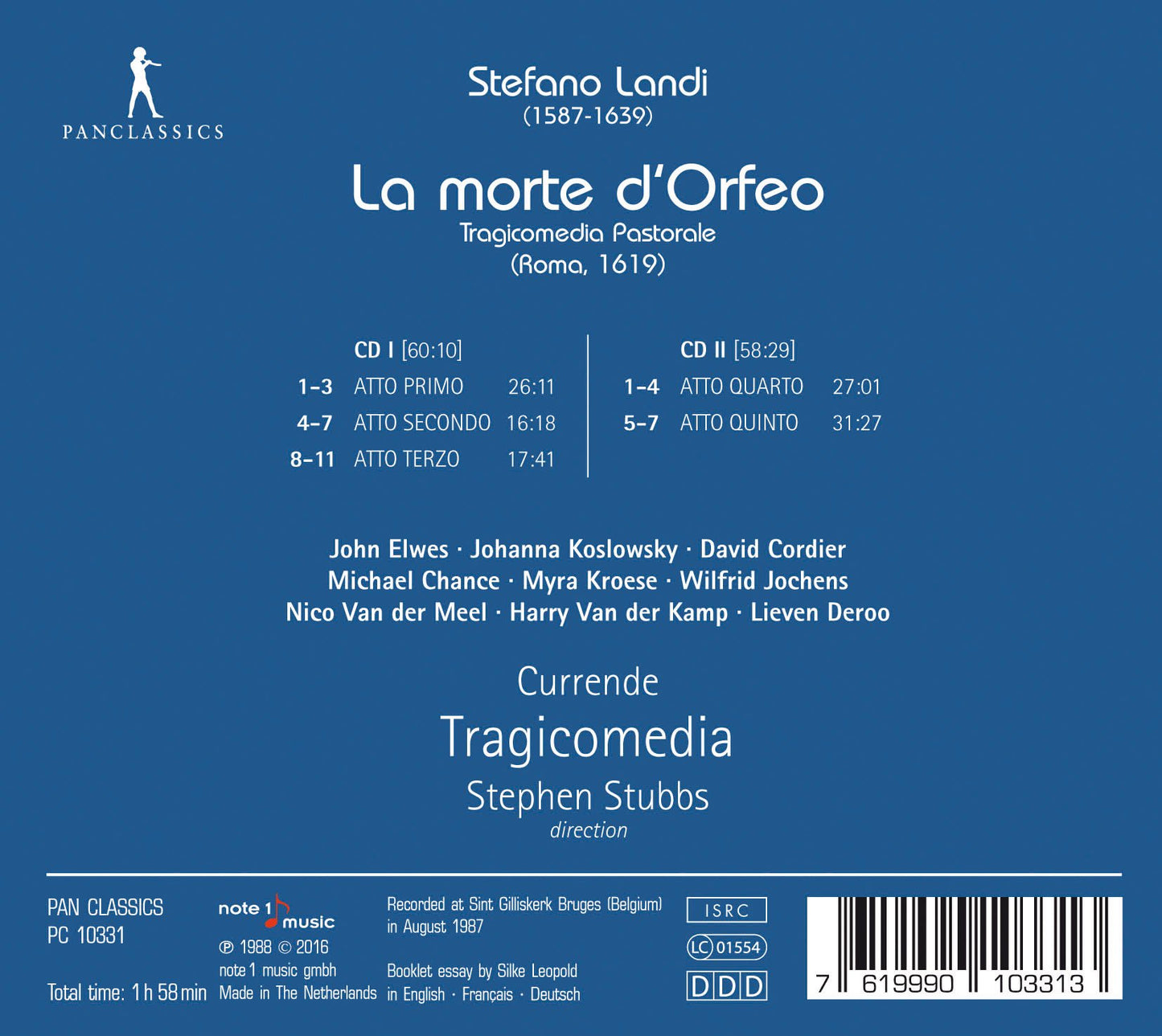 LA MORTE D'ORFEO