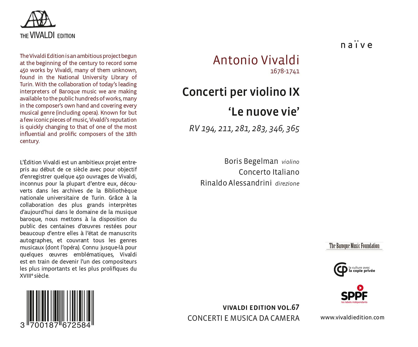 CONCERTI PER VIOLINO IX