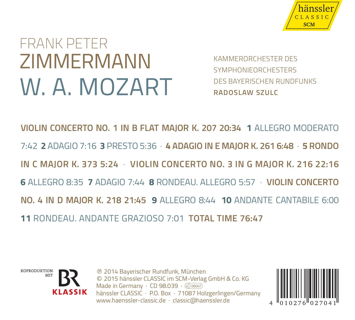 Mozart: Violin Concertos Nos. 1, 3 & 4