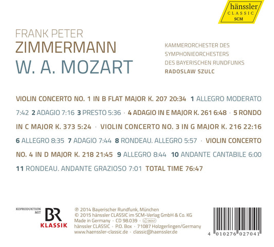 Mozart: Violin Concertos Nos. 1, 3 & 4