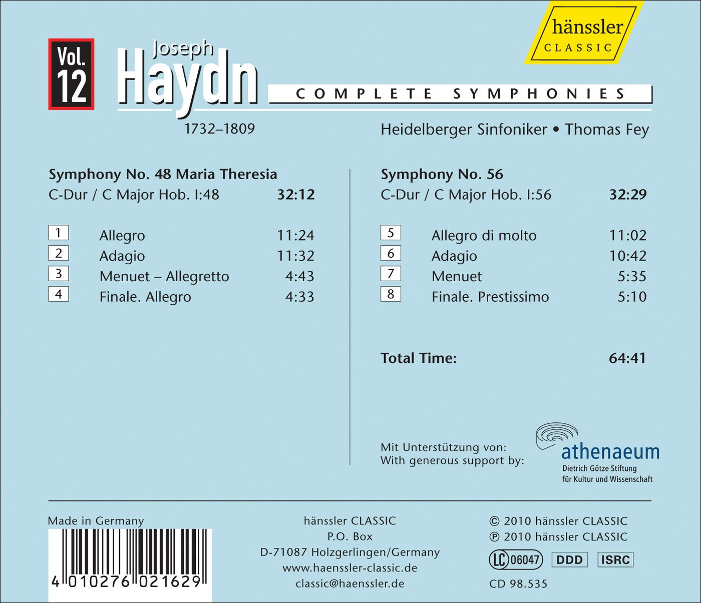 Haydn: Symphonies Nos. 48, 56