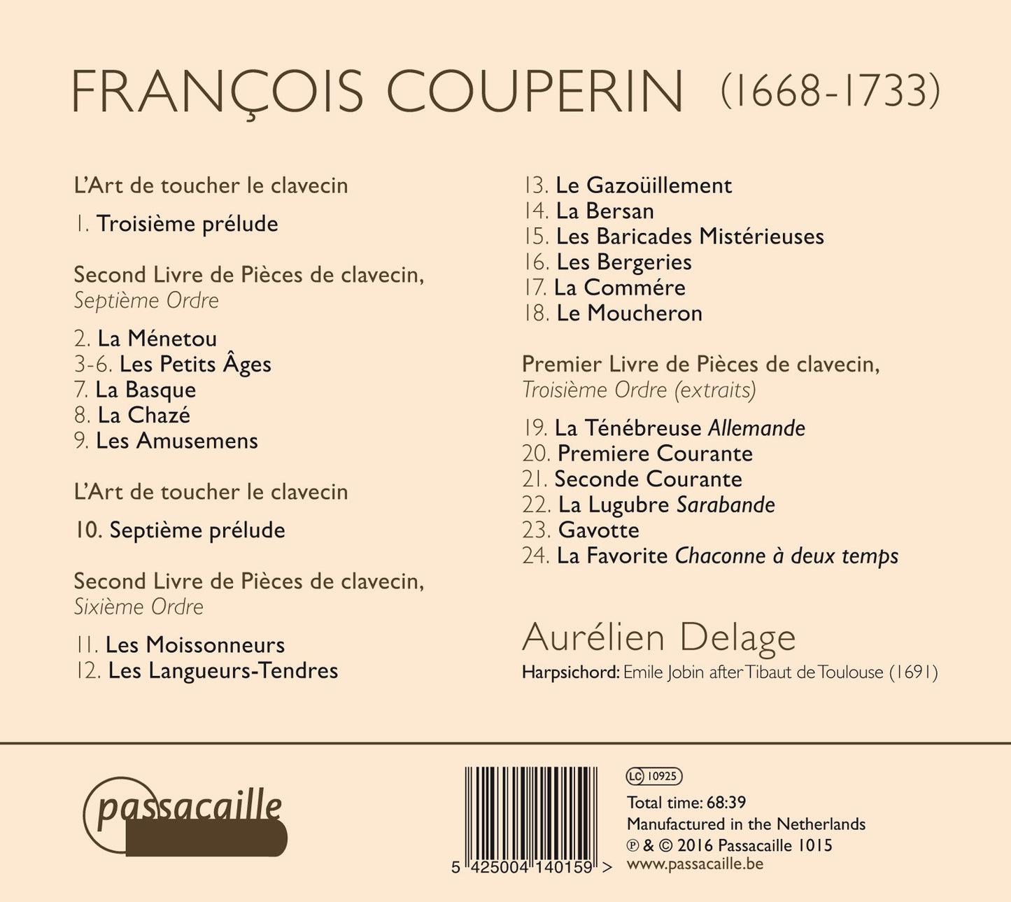 PIECES DE CLAVECIN