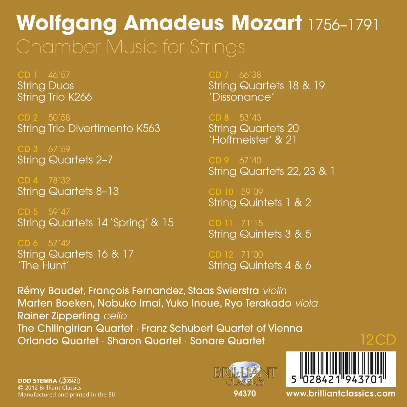 CHAMBER MUSIC FOR STRINGS