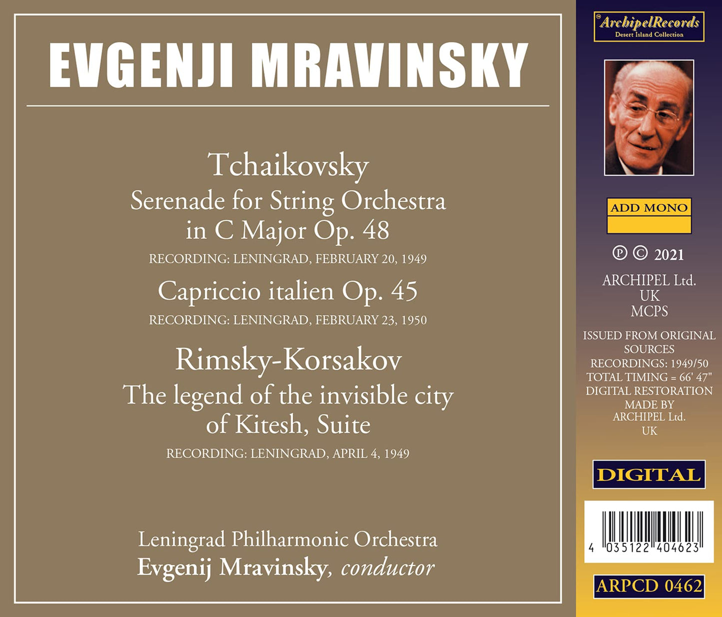 Evgenji Mravinsky conducts Tschaikowsky and Rimsky-korsakov