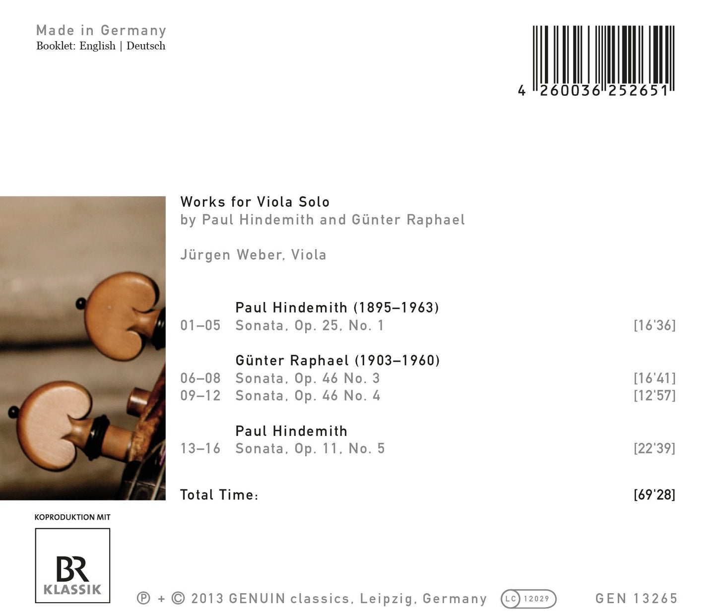 Hindemith - Raphael: Works for Viola Solo