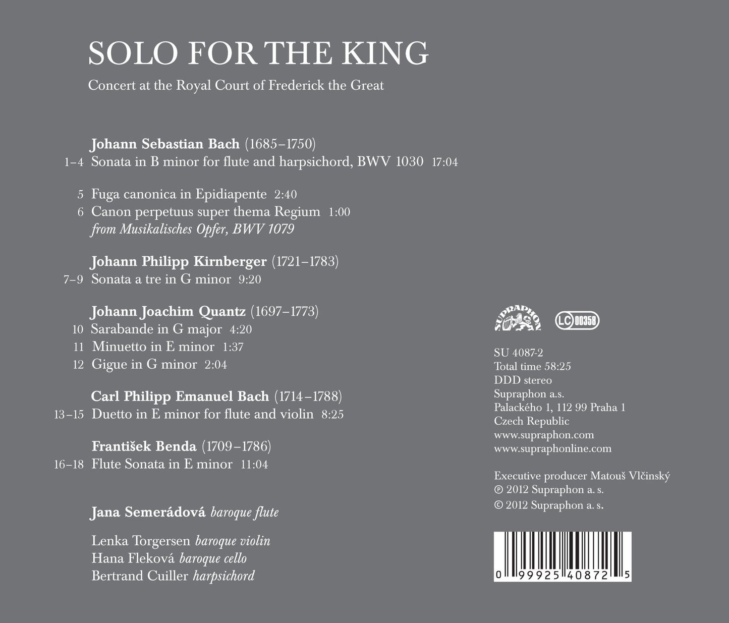 Solo for the King - Bach, Quantz, Benda, Kirnberger