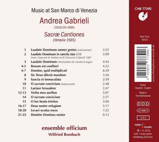 A. Gabrieli: Sacræ cantiones