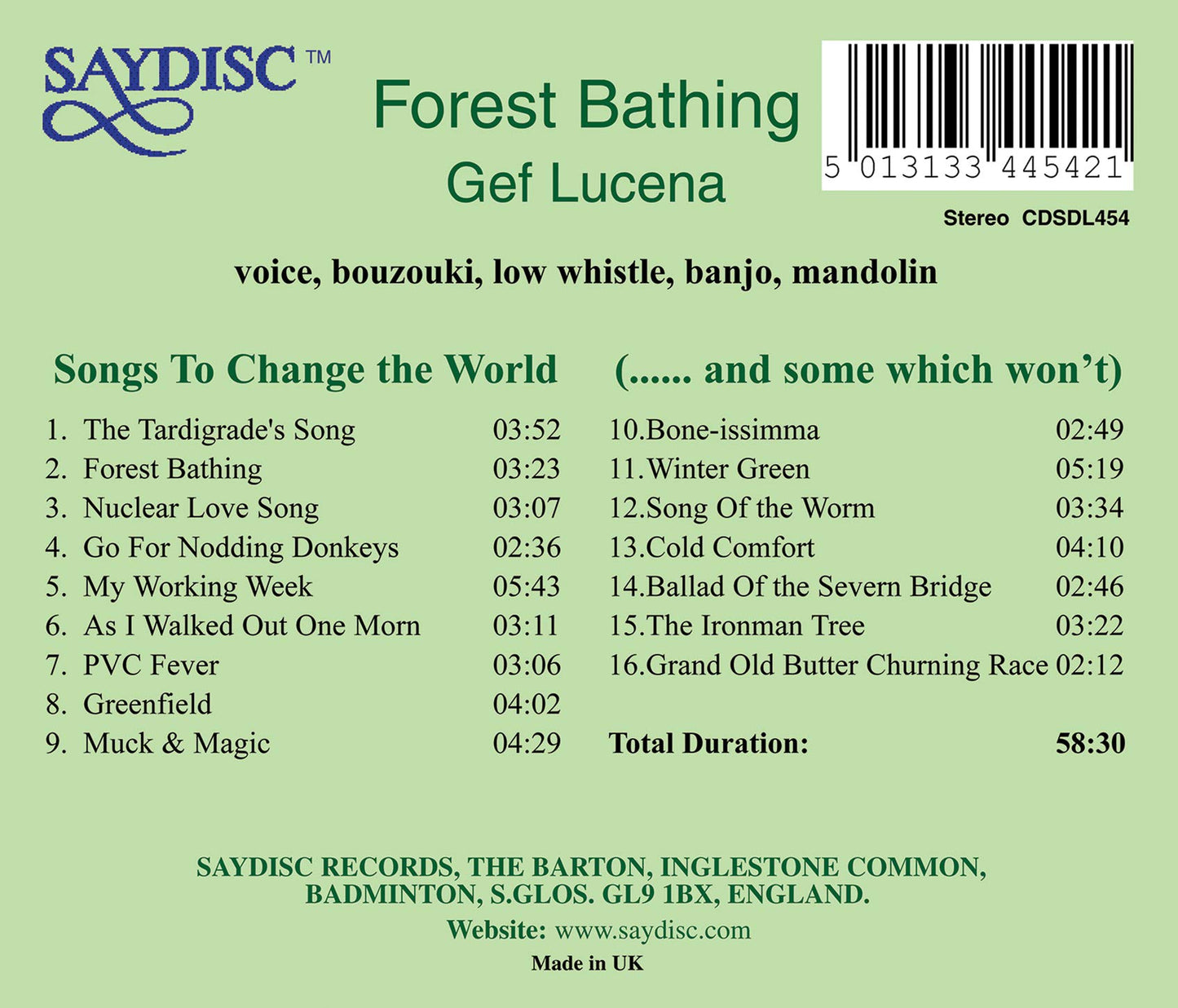 Forest Bathing - Songs to Change the World (and some which w
