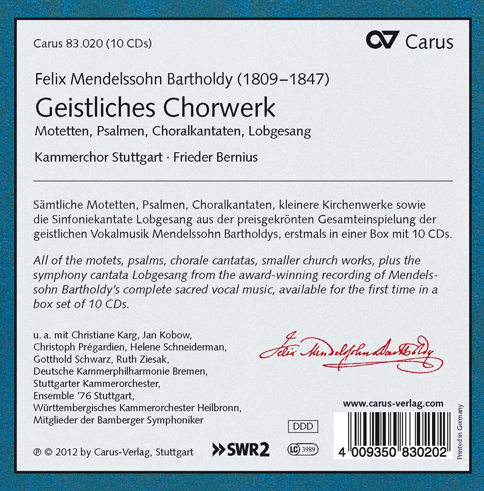 Mendelssohn: Geistliches Chorwerk