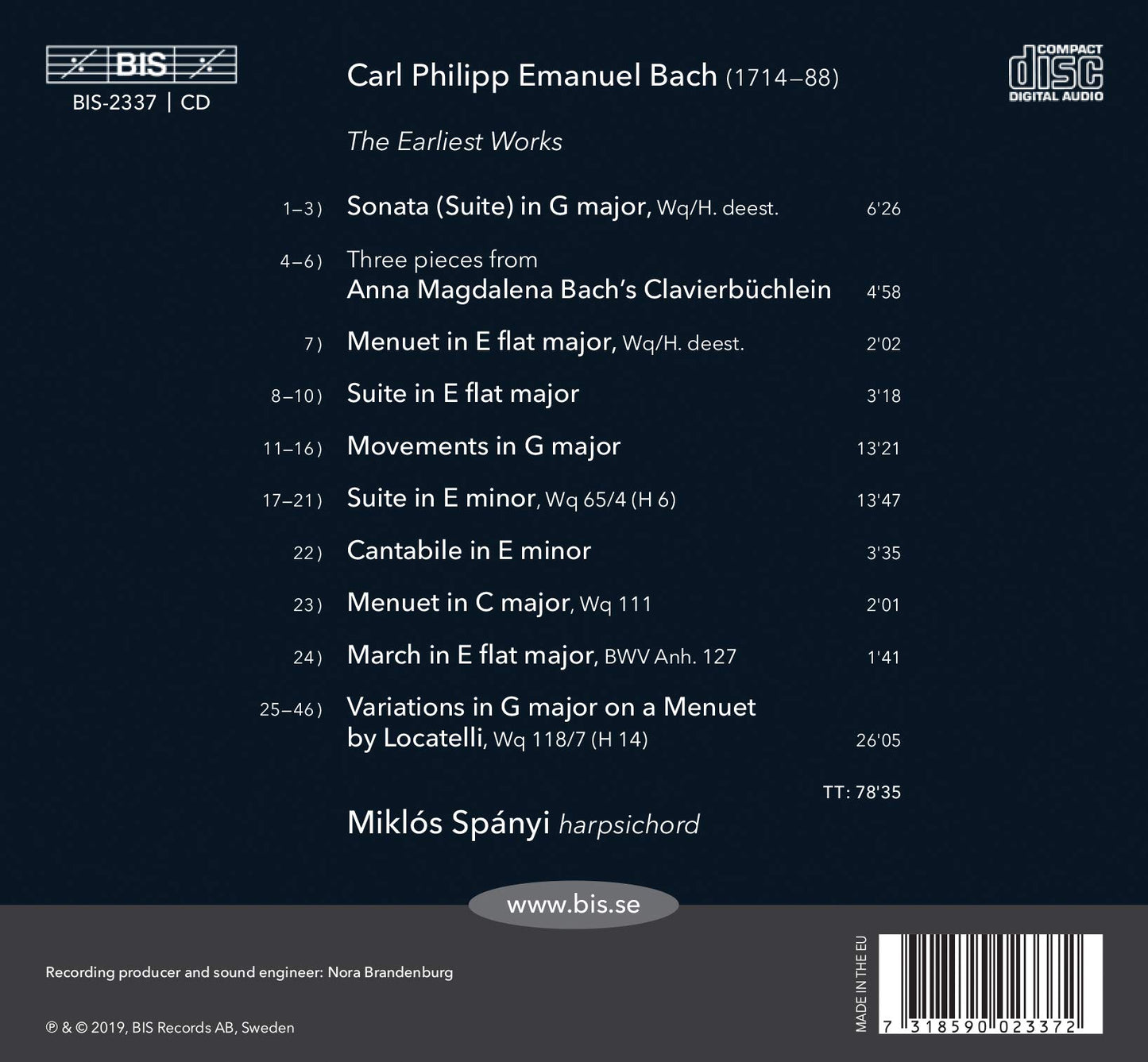 C.P.E. Bach: The Solo Keyboard Music, Vol. 38