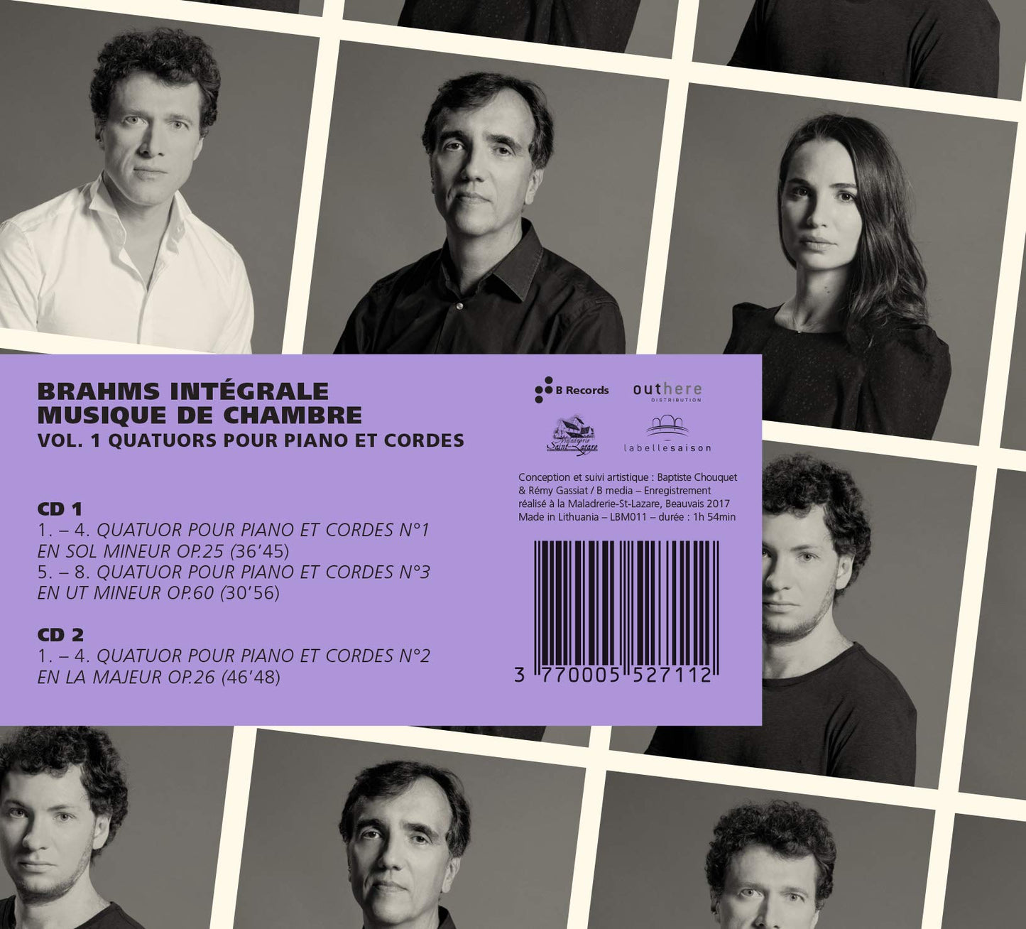 Brahms: Quatuors pour piano et cordes (Intégrale musique de